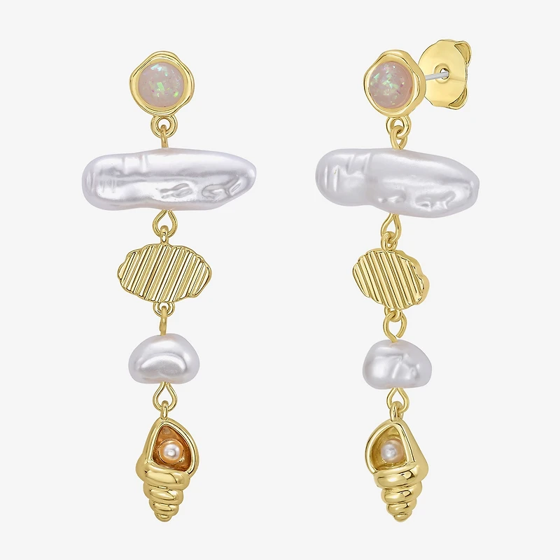 RM Rebecca Minkoff Womens 14K Gold Over Brass Chandelier Earrings