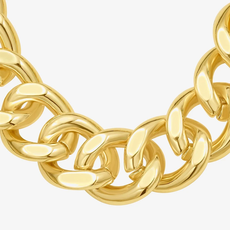 RM Rebecca Minkoff Womens 14K Gold Over Brass 17 1/2 Inch Curb Chain Necklace