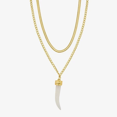 Rebecca Minkoff Womens 14K Gold Over Brass 16 Inch Pendant Necklace
