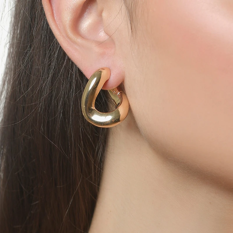 RM Rebecca Minkoff Womens 14K Gold Over Brass 3.1mm Hoop Earrings
