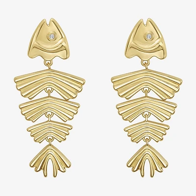 RM Rebecca Minkoff Womens 14K Gold Over Brass Chandelier Earrings