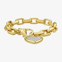 Rebecca Minkoff Gold Addiction Womens 14K Gold Over Brass Heart Charm Bracelet