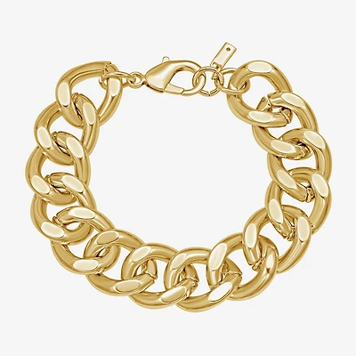 Rebecca Minkoff Silver Addiction Womens 8 Inch Solid Curb Chain Bracelet