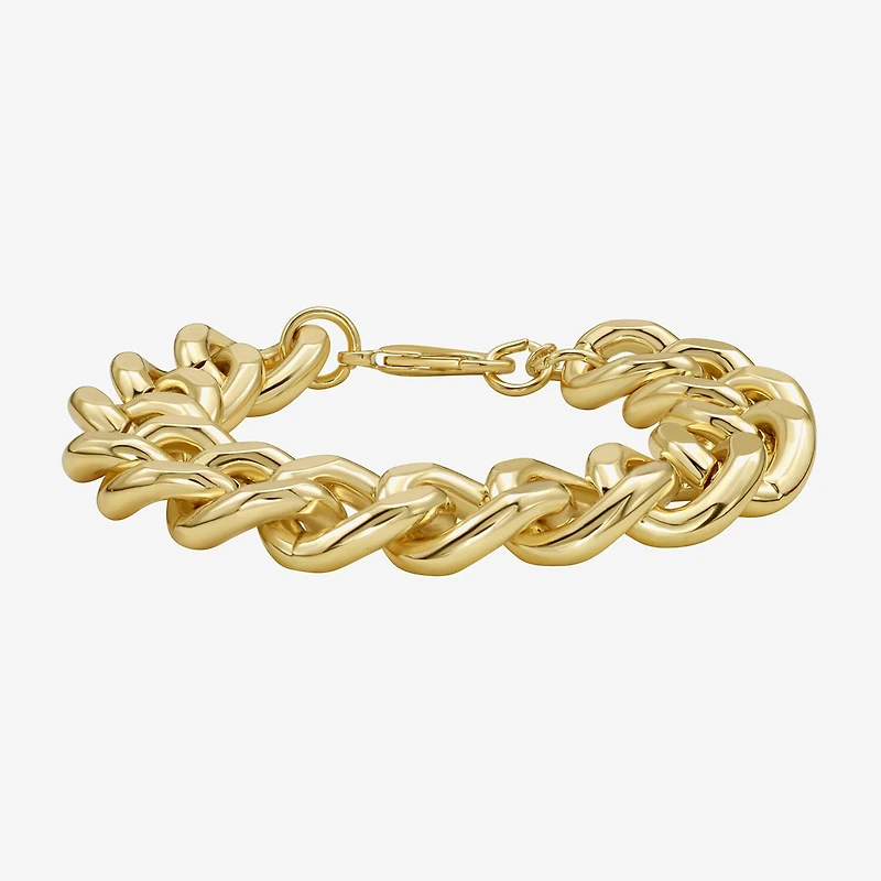 Rebecca Minkoff Silver Addiction Womens 8 Inch Solid Curb Chain Bracelet