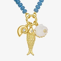 RM Rebecca Minkoff Womens 14K Gold Over Brass Inch Beaded Necklace
