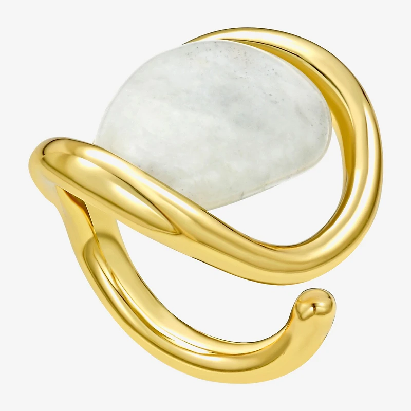 RM Rebecca Minkoff Womens Agate 14K Gold Over Brass Cocktail Ring