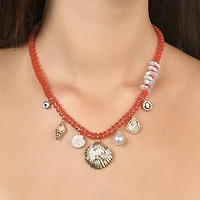 RM Rebecca Minkoff Womens 14K Gold Over Brass 16 Inch Beaded Necklace