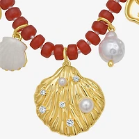 RM Rebecca Minkoff Womens 14K Gold Over Brass 16 Inch Beaded Necklace