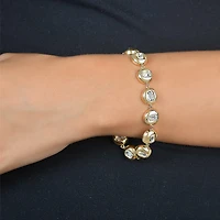 Rebecca Minkoff Womens Cubic Zirconia 14K Gold Over Brass 7.5 Inch Tennis Bracelet