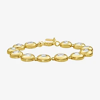 Rebecca Minkoff Womens Cubic Zirconia 14K Gold Over Brass 7.5 Inch Tennis Bracelet