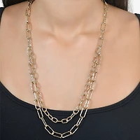 Rebecca Minkoff Womens 14K Gold Over Brass 21 Inch Link Necklace