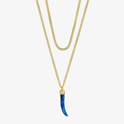 Rebecca Minkoff Womens 14K Gold Over Brass 16 Inch Pendant Necklace