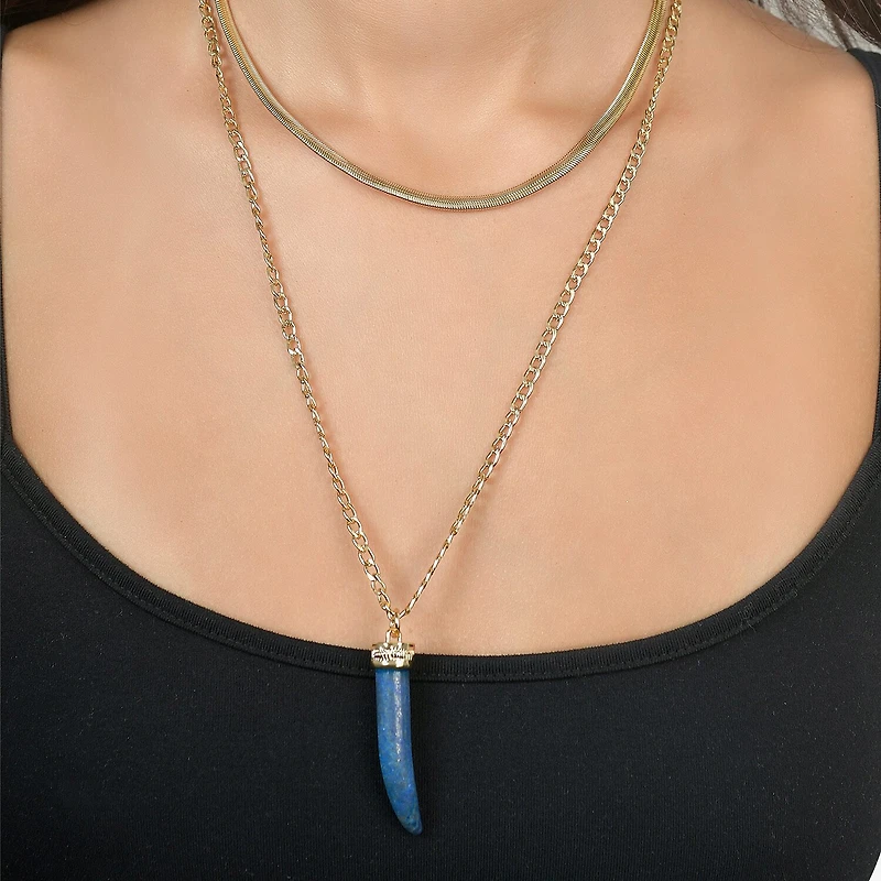 Rebecca Minkoff Womens 14K Gold Over Brass 16 Inch Pendant Necklace