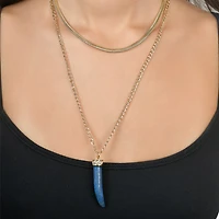 Rebecca Minkoff Womens 14K Gold Over Brass 16 Inch Pendant Necklace