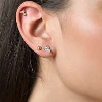 RM Rebecca Minkoff Womens White Cubic Zirconia 14K Gold Over Brass 6 Pair Earring Set