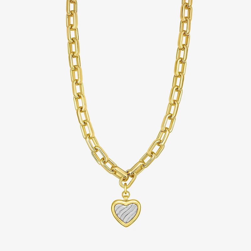 Rebecca Minkoff Womens 14K Gold Over Brass 17 Inch Link Necklace