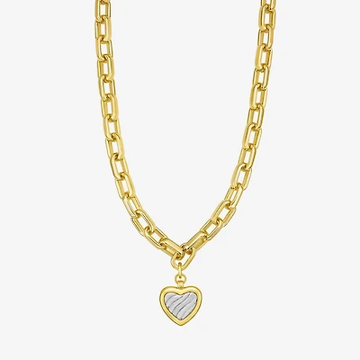 Rebecca Minkoff Womens 14K Gold Over Brass 17 Inch Link Necklace