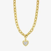 Rebecca Minkoff Womens 14K Gold Over Brass 17 Inch Link Necklace