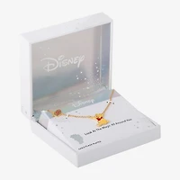 Disney Womens Crystal 18K Gold Over Brass Round 18 Inch Pendant Necklace