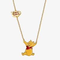 Disney Womens Crystal 18K Gold Over Brass Round 18 Inch Pendant Necklace