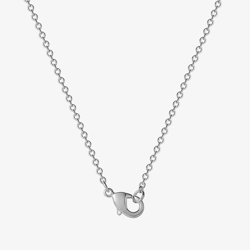 Disney Collection Womens Crystal Pure Silver Over Brass Round 18 Inch Pendant Necklace