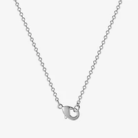 Disney Collection Womens Crystal Pure Silver Over Brass Round 18 Inch Pendant Necklace