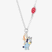 Womens Red Crystal Pure Silver Over Brass Round 18 Inch Pendant Necklace