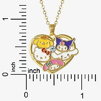 Womens Crystal 18K Gold Over Brass Round 18 Inch Pendant Necklace