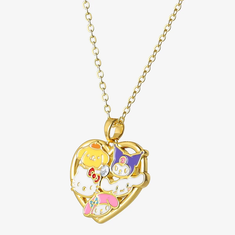 Womens Crystal 18K Gold Over Brass Round 18 Inch Pendant Necklace