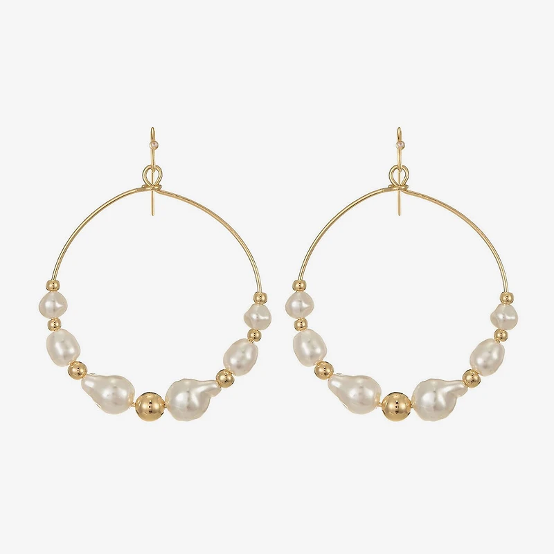 Liz Claiborne Womens 59mm Hoop Earrings