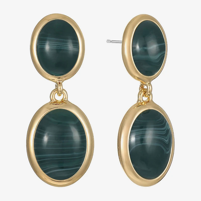 Monet Jewelry Womens Red Oval Hypoallergenic Drop Earrings