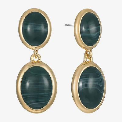 Monet Jewelry Womens Red Oval Hypoallergenic Drop Earrings