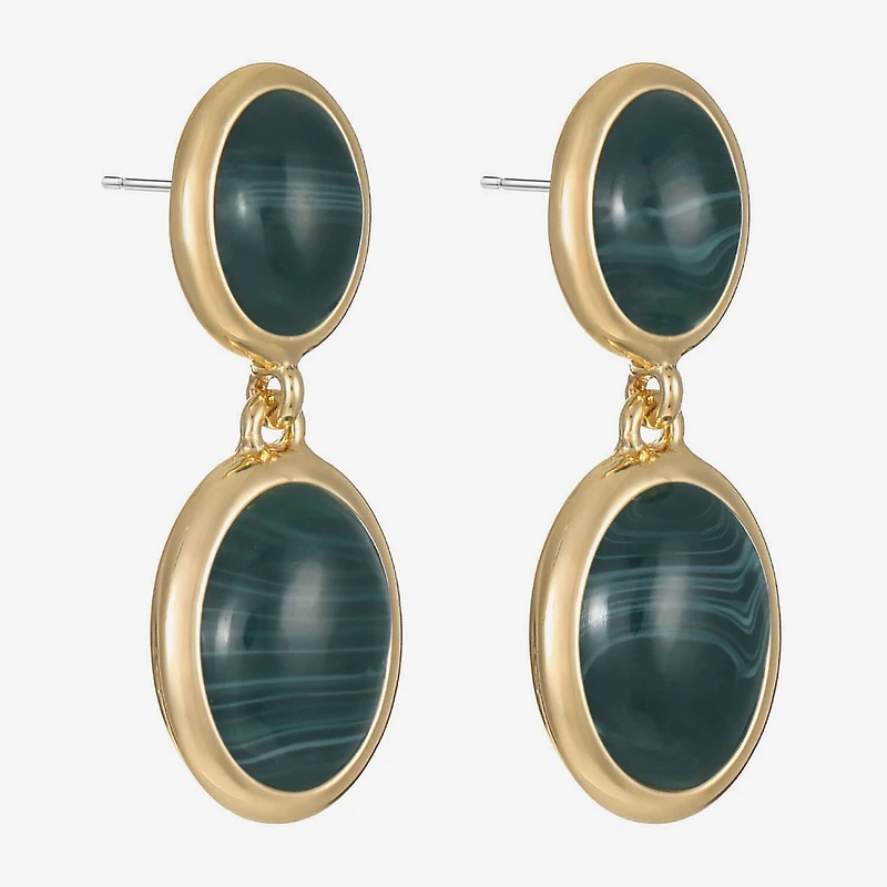 Monet Jewelry Womens Red Oval Hypoallergenic Drop Earrings
