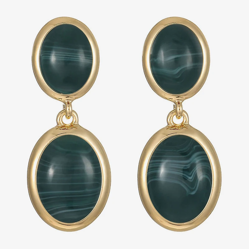 Monet Jewelry Womens Red Oval Hypoallergenic Drop Earrings