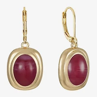 Monet Jewelry Womens Red Oval Drop Earrings