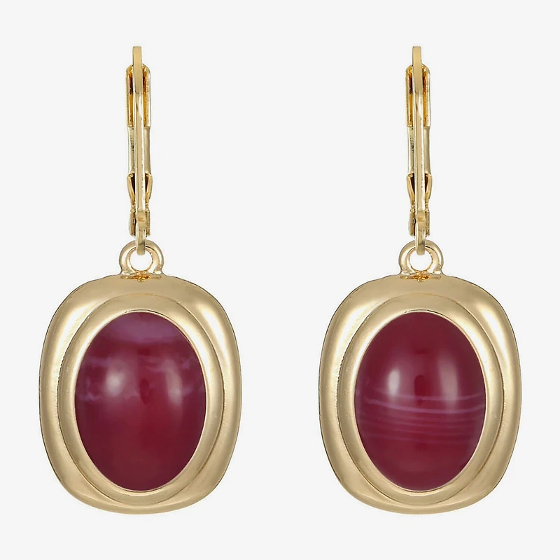 Monet Jewelry Womens Red Oval Drop Earrings