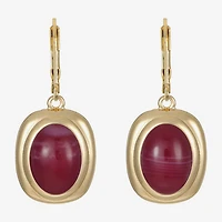 Monet Jewelry Womens Red Oval Drop Earrings