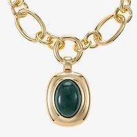 Monet Jewelry Womens Red Oval 18 Inch Pendant Necklace