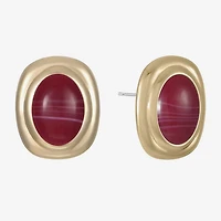 Monet Jewelry Red 23mm Oval Stud Earrings