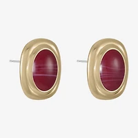 Monet Jewelry Red 23mm Oval Stud Earrings