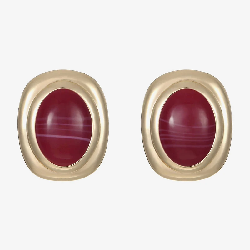 Monet Jewelry Red 23mm Oval Stud Earrings