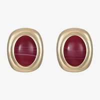 Monet Jewelry Red 23mm Oval Stud Earrings