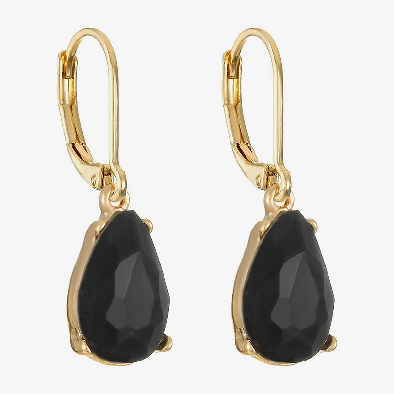 Monet Jewelry Womens Red Glass Drop Earrings