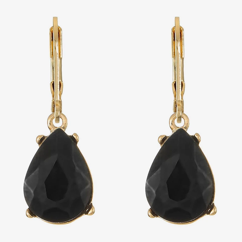 Monet Jewelry Womens Red Glass Drop Earrings