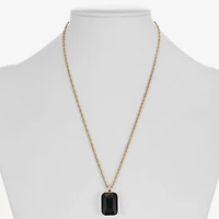 Monet Jewelry Womens Black Glass 17 Inch Pendant Necklace