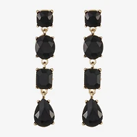 Monet Jewelry Womens Red Glass Oval Pear Hypoallergenic Drop Earrings