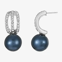 Monet Jewelry Womens Glass Simulated Pearl Round Hypoallergenic Drop Earrings