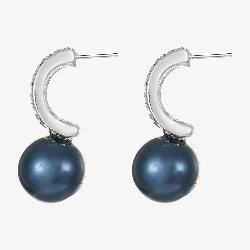 Monet Jewelry Womens Glass Simulated Pearl Round Hypoallergenic Drop Earrings