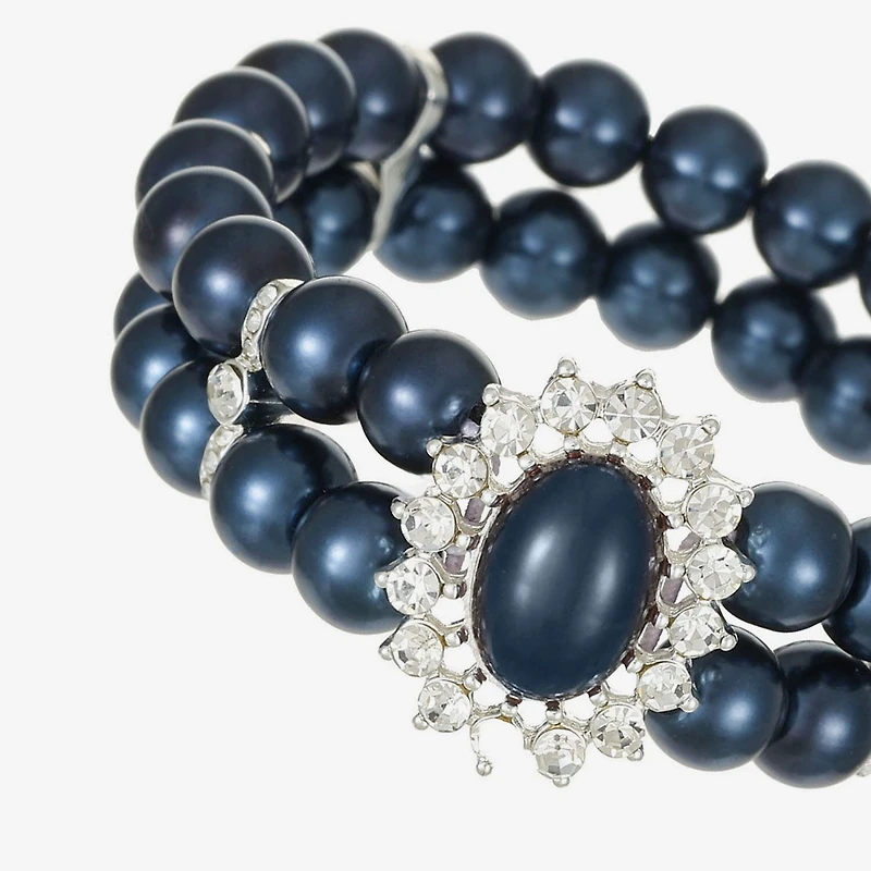 Monet Jewelry Womens Glass Simulated Pearl Round Stretch Bracelet