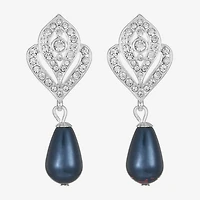 Monet Jewelry Womens Glass Simulated Pearl Hypoallergenic Drop Earrings